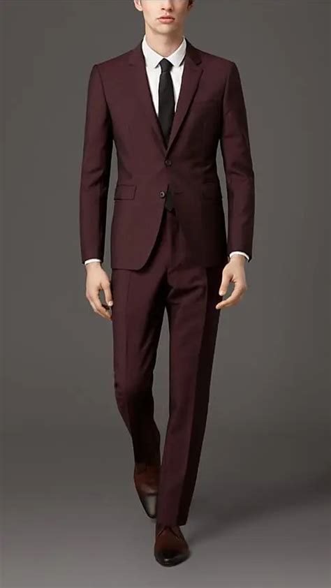 burgundy burberry tuxedo pants